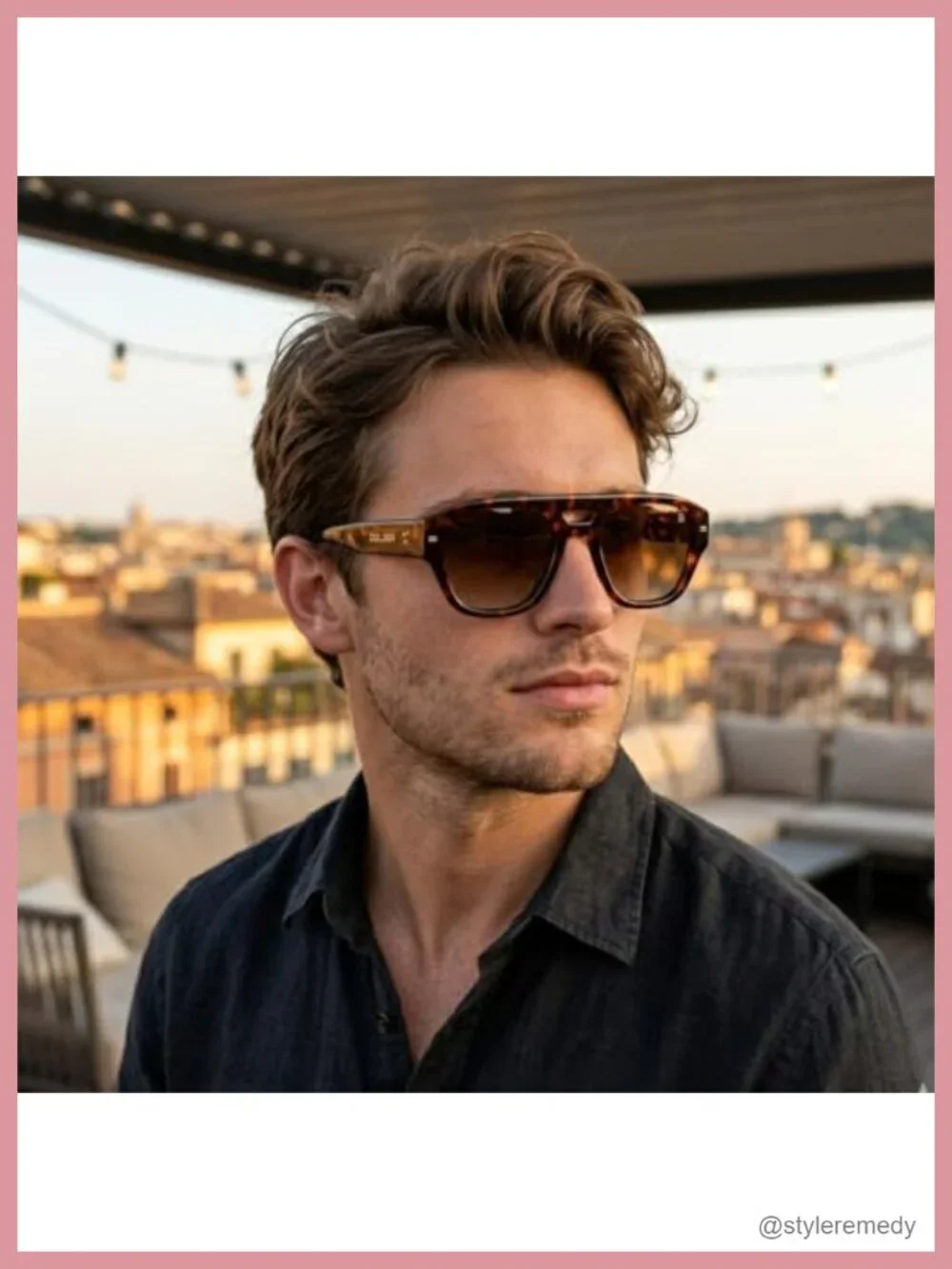 Polarized Aviator Sunglasses Oversized Acetate Square Designer UV Protection